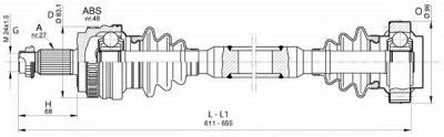 OPEN PARTS drs636000 -  Приводной вал